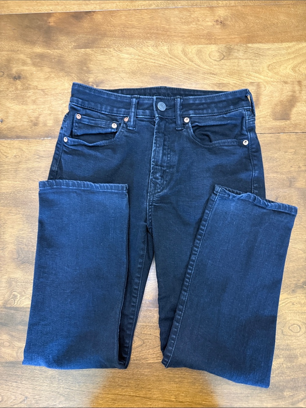 American Eagle Outfitters Men’s Black Relaxed Straight Jeans Airflex+